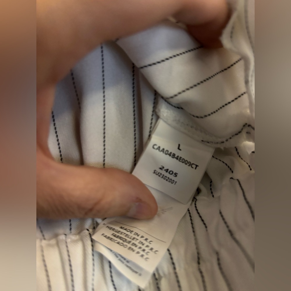Cupshe White Pinstripe Short-Sleeve Twist-Front Shirt - Picture 8 of 8